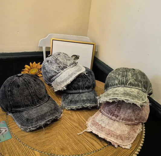 Washed Denim Cap Hat