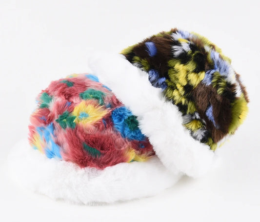 Floral Furry Bucket Hat