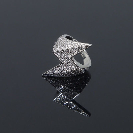 Lightning diamond silver ring