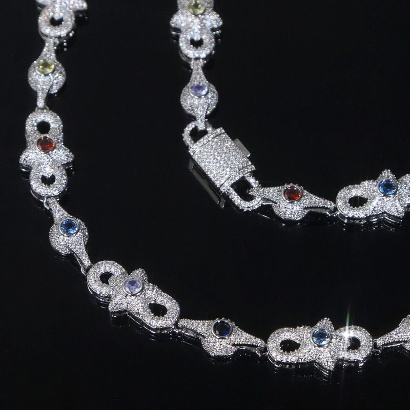 Color stone diamond Necklace